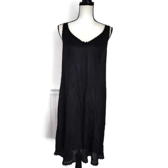 Sears Other - Vintage Black Slip Dress Lingere Sears Trimming